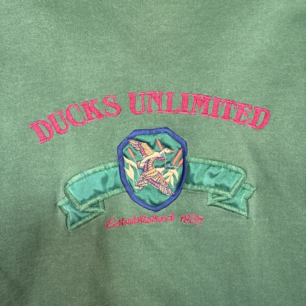 Vintage Ducks Unlimited Embroidered Crewneck Sweatshirt Size L Marathon Tag USA‎